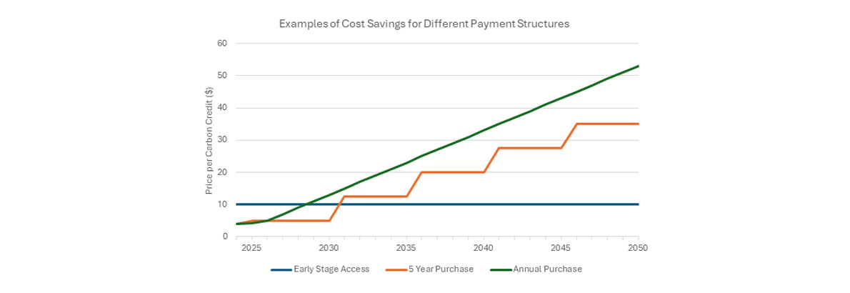 Cost saving graph of carbon project